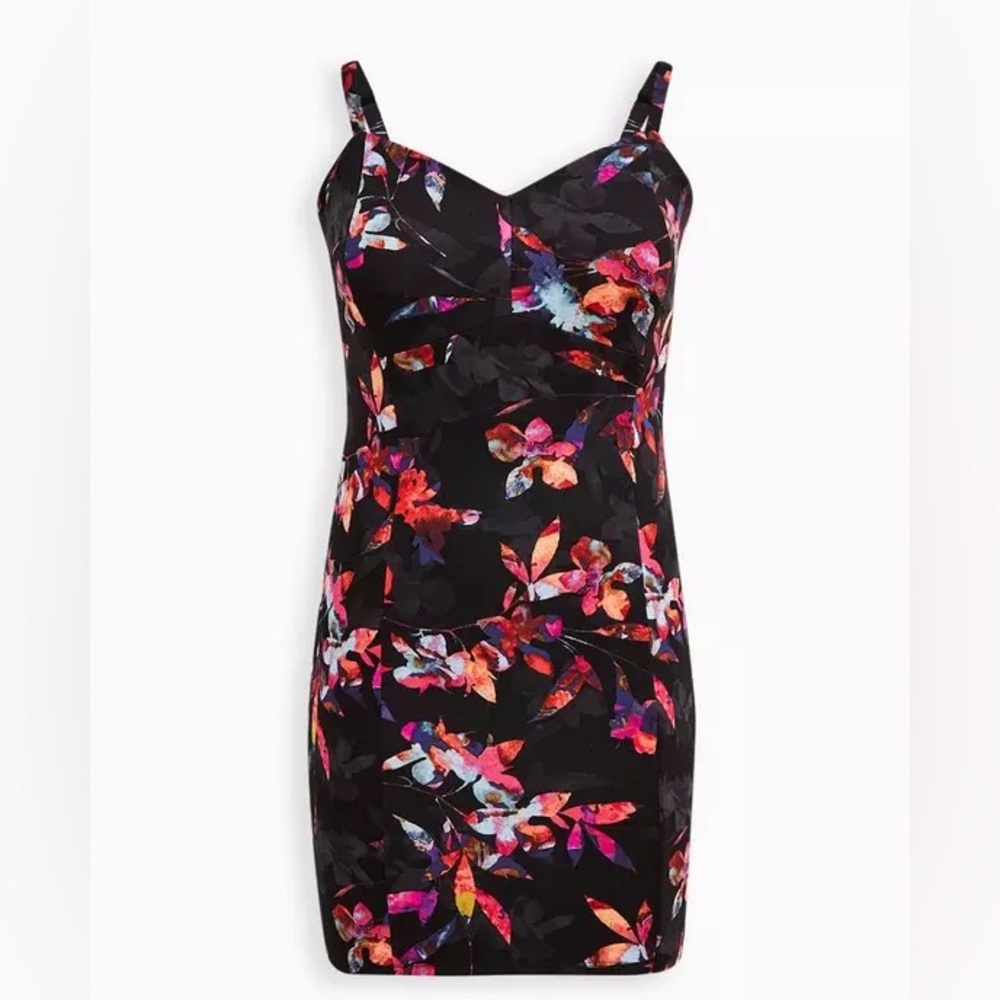 Torrid Mini Scuba Lace-Up Bodycon Mini Dress - Picture 5 of 11